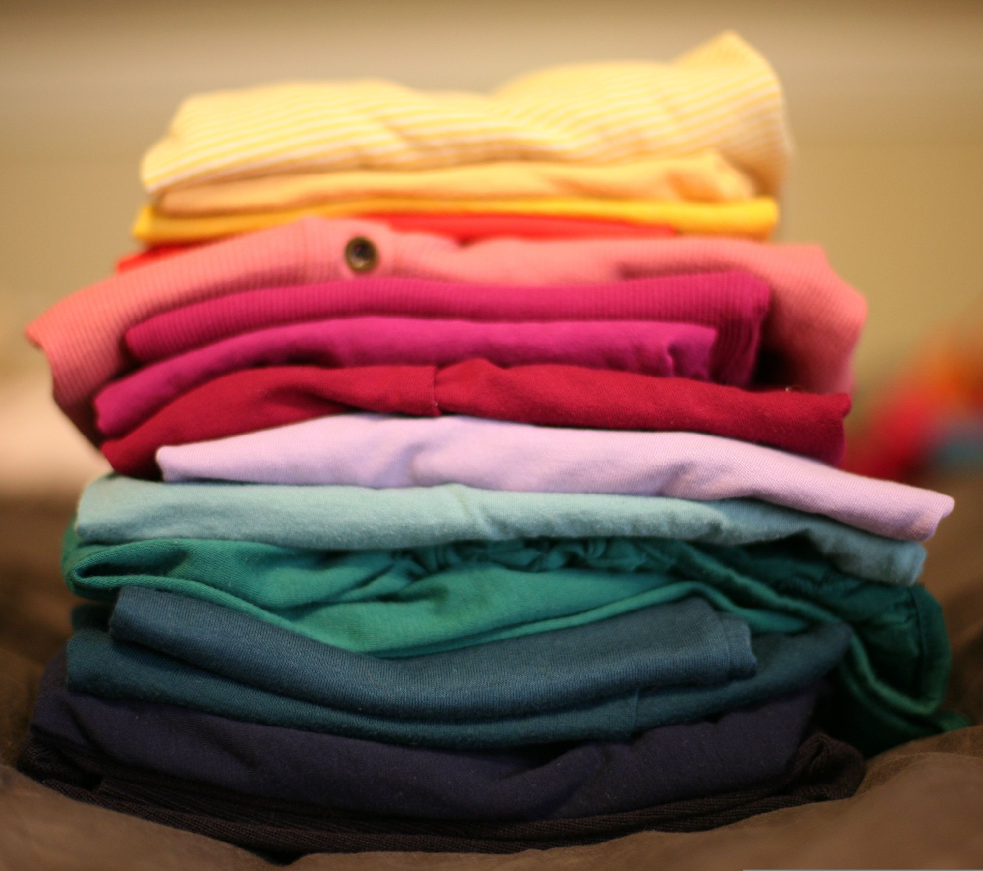 A stack of folded clothes